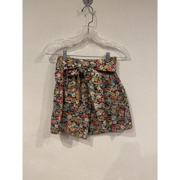 J.Crew Shorts Womens 000 Liberty Fabric Multicolor Floral Paperbag Waist Belted - Picture 4 of 4